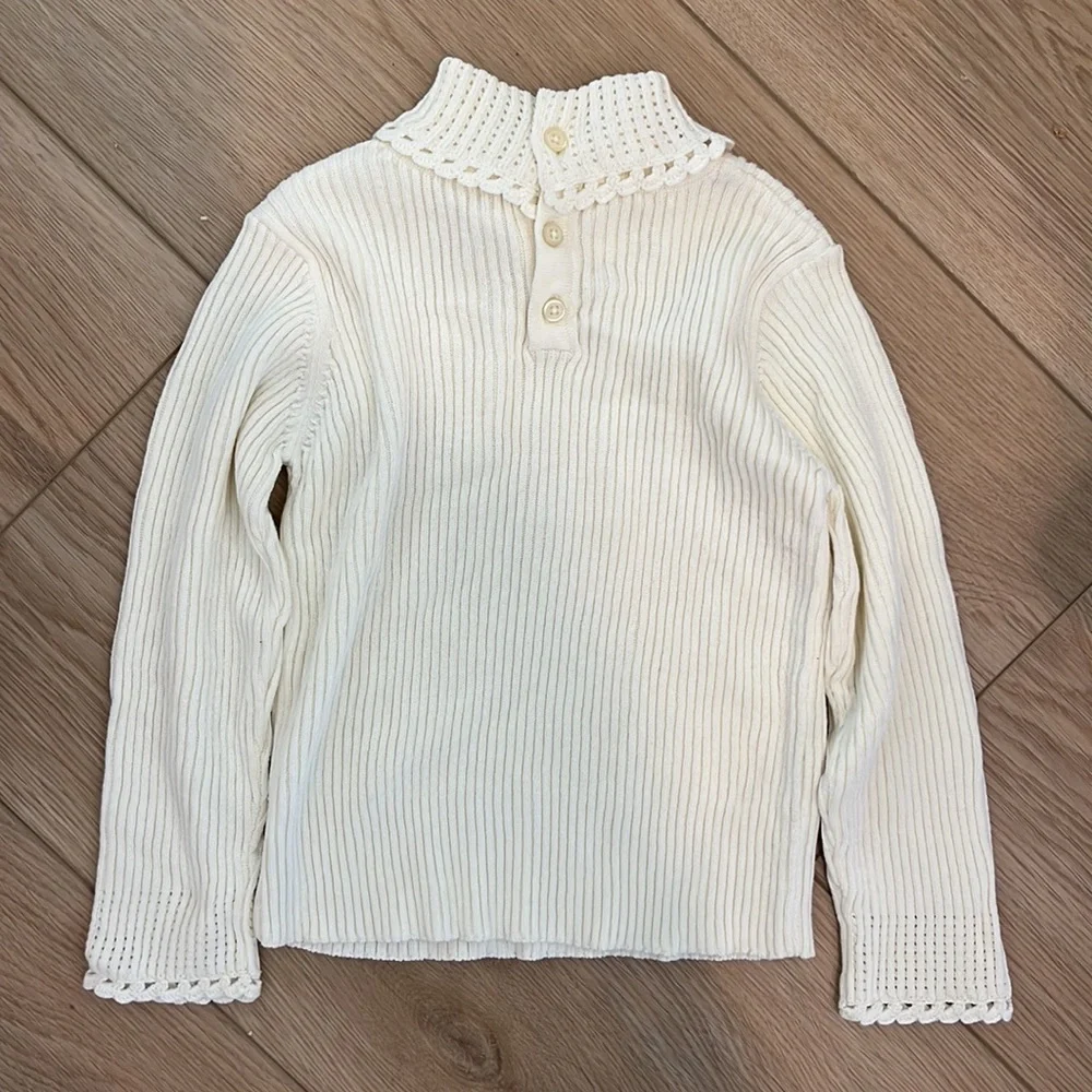 Gymboree (NWT) beautiful cotton cream ribbed knit turtleneck sweater
